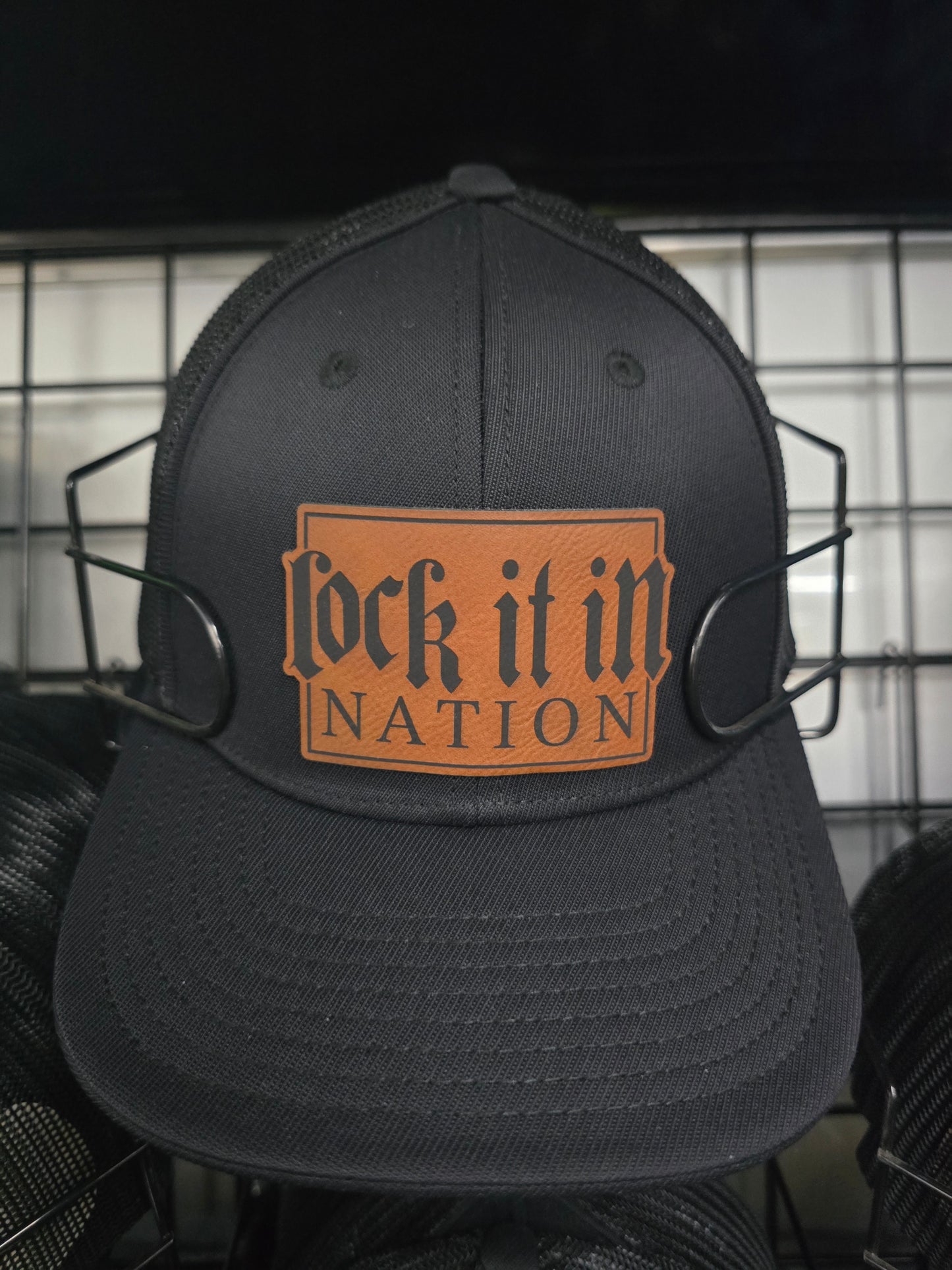 Black/Black Trucker Mesh Hat Large Patch