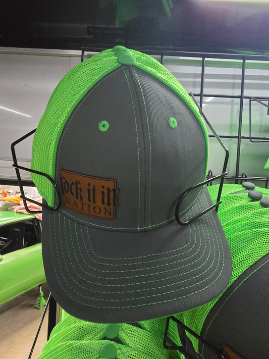 Graphite/Neon Green Trucker Mesh Hat Small Patch