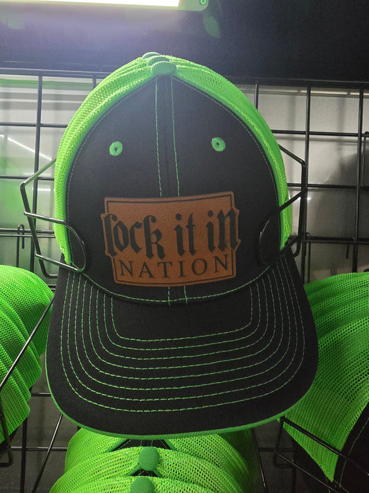 Black/Neon Green Trucker Mesh Hat Large Patch